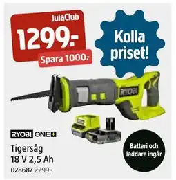 Jula Tigersåg 18 V 2,5 Ah, Medlemspris erbjuda