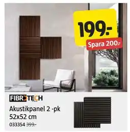 Jula Akustikpanel 2 -pk 52x52 cm erbjuda