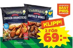 Stora Coop Guldfågeln Chicken Drumsticks & Buffalo Wings erbjuda