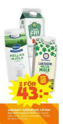 Coop Laktosfri mjölkdryck 1,5 liter erbjuda