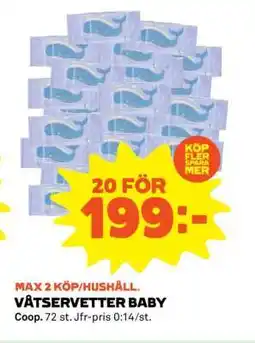 Stora Coop Våtservetter baby erbjuda