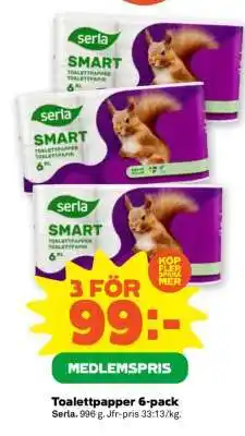 Coop TOALETTPAPPER 6-PACK erbjuda