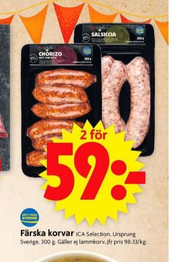 ICA Supermarket ICA Selection Korv erbjuda