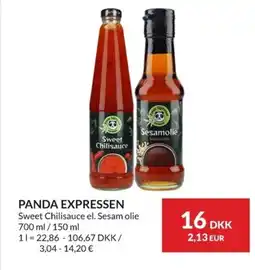 Nielsen Discount PANDA EXPRESSEN Sweet chilisauce el. sesam olie erbjuda