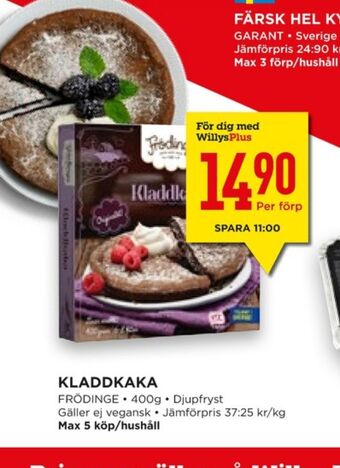Willys Frödinge Kladdkaka erbjuda