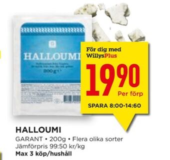 Willys Garant Halloumi erbjuda