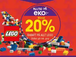 EKO Rabatt på allt Lego erbjuda