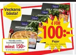 Matöppet Pajer erbjuda