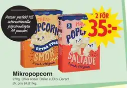 Matöppet Mikropopcorn erbjuda