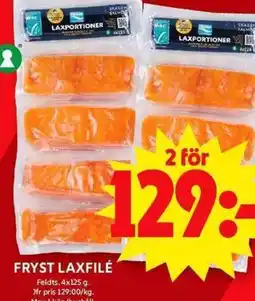 ICA Maxi Fryst laxfilé erbjuda