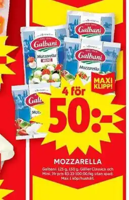 ICA Maxi Mozzarella erbjuda