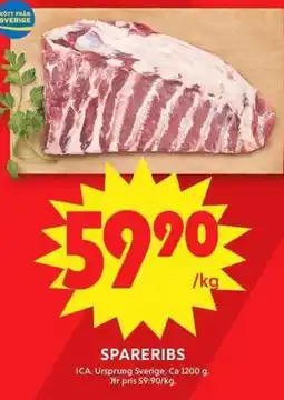 ICA Maxi Spareribs erbjuda