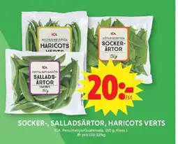 ICA Maxi Socker-, salladsärtor, haricots verts erbjuda