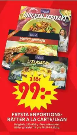 ICA Maxi Dafgårds Frysta enportions- rätter a la carte/lean erbjuda