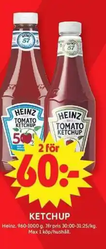 ICA Maxi HEINZ Ketchup erbjuda