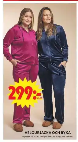 ICA Maxi Velourjacka och byxa erbjuda