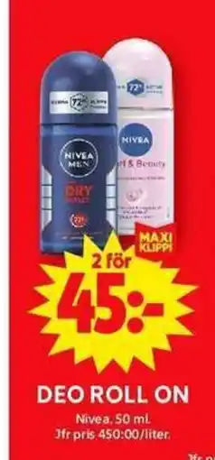 ICA Maxi NIVEA Deo roll on erbjuda