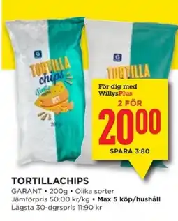 Willys GARANT Tortillachips erbjuda