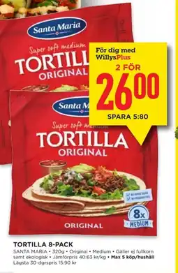 Willys Santa Maria Tortilla 8-pack erbjuda