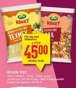 Willys ARLA Riven ost erbjuda