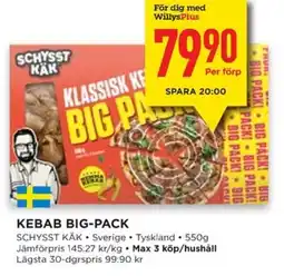 Willys SCHYSST KÄK Kebab big-pack erbjuda