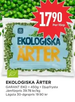 Willys GARANT Ekologiska ärter erbjuda