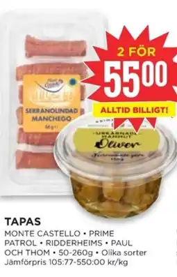 Willys Tapas erbjuda