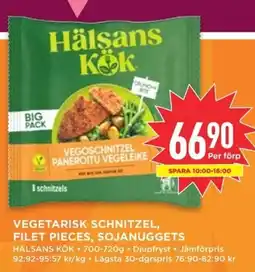 Willys HÄLSANS KÖK Vegetarisk schnitzel, filet pieces, sojanuggets erbjuda