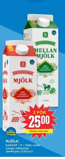 Willys GARANT Mjölk erbjuda