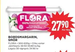 Willys FLORA Bordsmargarin, smör erbjuda