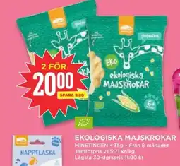 Willys MINSTINGEN Ekologiska majskrokar erbjuda