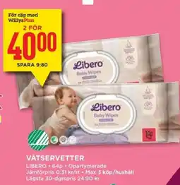Willys LIBERO Våtservetter erbjuda