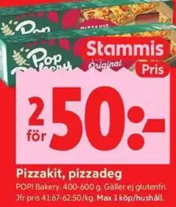 ICA Kvantum Pop Bakery Pizzakit, pizzadeg erbjuda