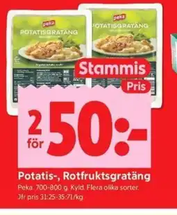 ICA Kvantum PEKA Potatis-, Rotfruktsgratäng erbjuda