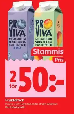 ICA Kvantum PROVIVA Fruktdryck erbjuda