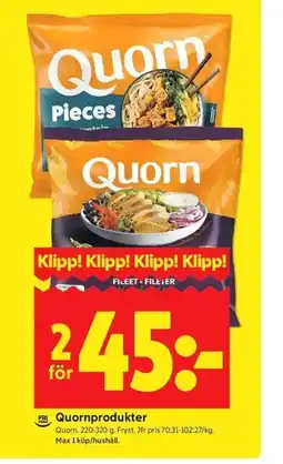 ICA Kvantum Quorn Quornprodukter erbjuda