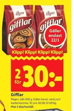 ICA Kvantum Pågen Gifflar erbjuda