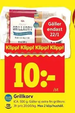 ICA Kvantum ICA Grillkorv erbjuda