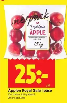 ICA Kvantum ICA Äpplen Royal Gala i påse erbjuda
