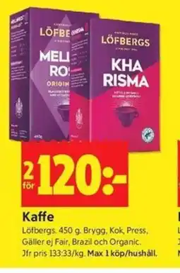 ICA Kvantum LÖFBERGS Kaffe erbjuda