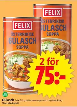 ICA Supermarket FELIX Gulasch erbjuda