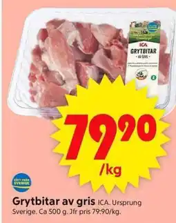 ICA Supermarket ICA Grytbitar av gris erbjuda