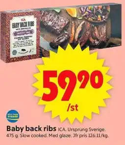 ICA Supermarket ICA Baby back ribs erbjuda
