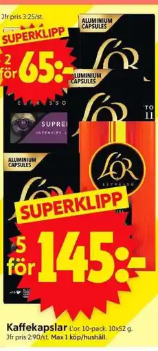 ICA Supermarket L'OR Kaffekapslar erbjuda
