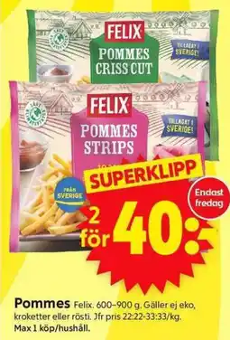 ICA Supermarket FELIX Pommes erbjuda