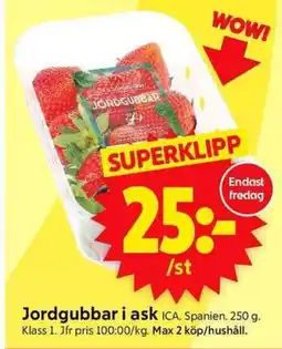 ICA Supermarket ICA Jordgubbar i ask erbjuda