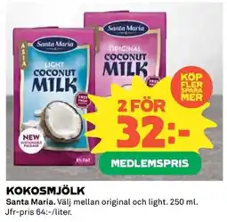 Coop Santa Maria Kokosmjölk erbjuda