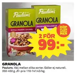 Coop Pauluns Granola erbjuda