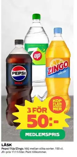 Coop Pepsi/7Up/Zingo Läsk erbjuda