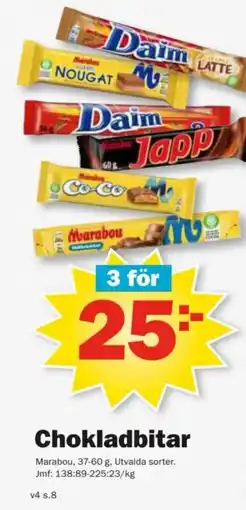 Pekås Marabou Chokladbitar erbjuda